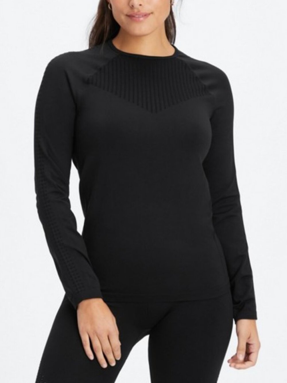 Fabletics Sync seamless long sleeve top black women's size XL